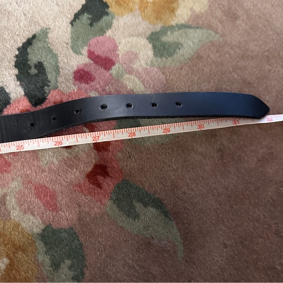 Vintage rocker style Black leather belt with chains, small - Picture 6 of 6